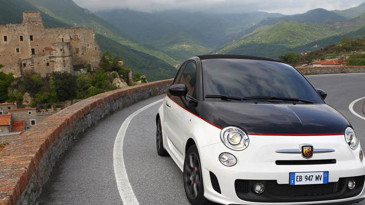 Running 2010 Abarth 500C In Black N White